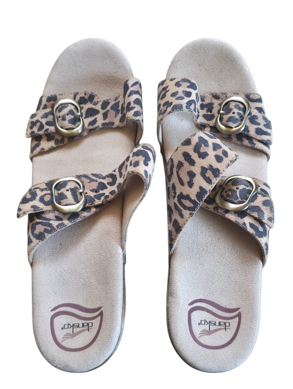 Dansko Leopard Print Double Buckle Wedge Sandals Size 42 - Picture 6 of 10